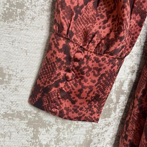 Cinq A Sept Gaby Button Front Tie Waist Shirt Dress in Rosewood - Picture 6 of 6